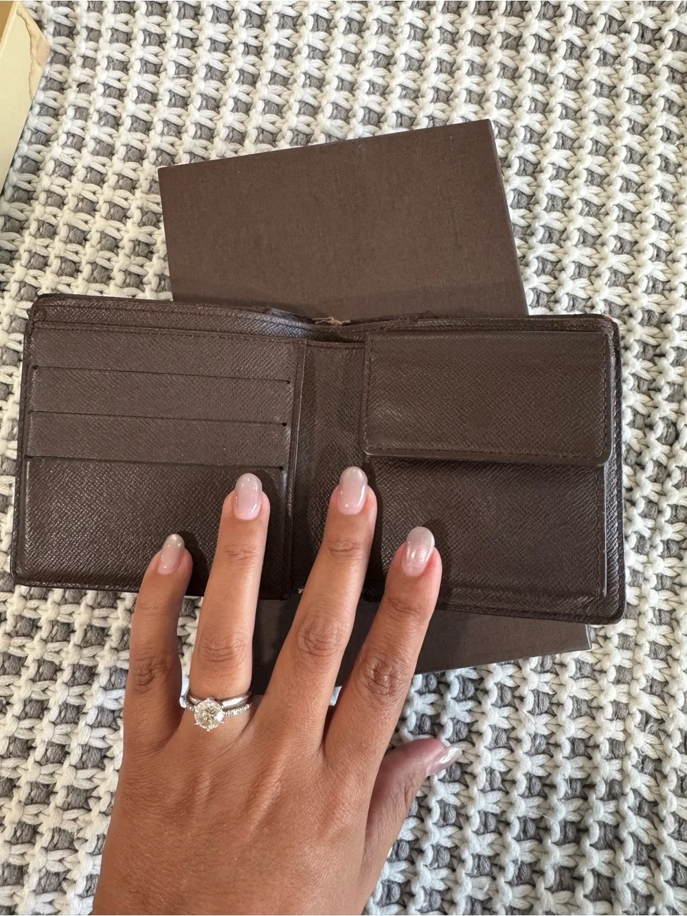 Louis Vuitton Brown Damier Canvas Bi-Fold Card & Key Wallet